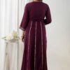 wine viscose rayon gotta patti anarkali party gown