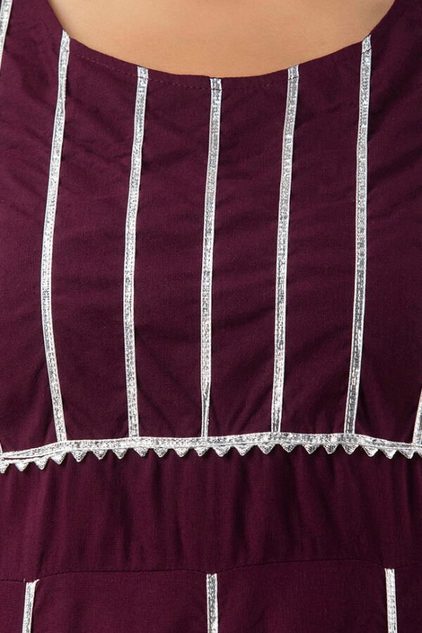 wine viscose rayon gotta patti anarkali party gown