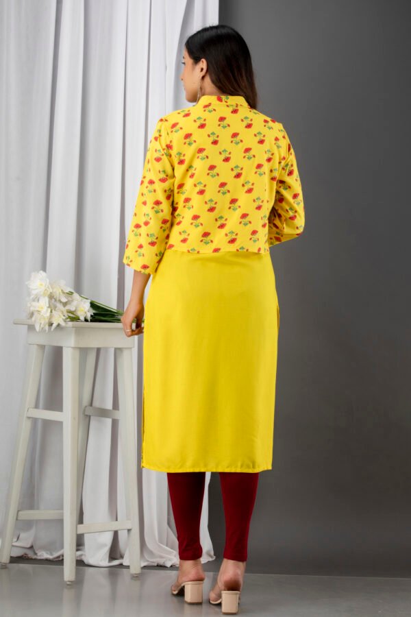 grey south cotton floral embroidered knee length kurta