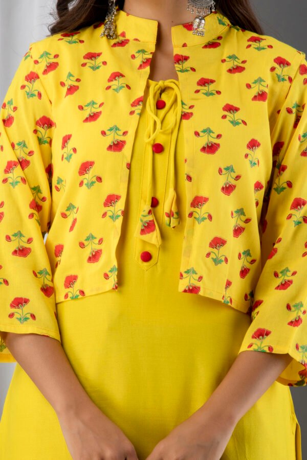 grey south cotton floral embroidered knee length kurta