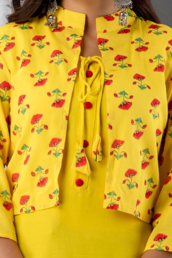 grey south cotton floral embroidered knee length kurta