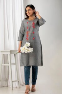 grey-south-cotton-floral-embroidered-knee-length-kurtredefine-your-everyday-style-with-the-hemangi-grey-south-cotton-kurta-a-perfect-blend-of-simplicity-and-traditional-elegance-crafted-from-premium