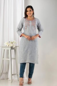 grey-south-cotton-vertical-embroidered-regular-kurta