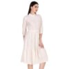 women fit and flare babypink knee length dress