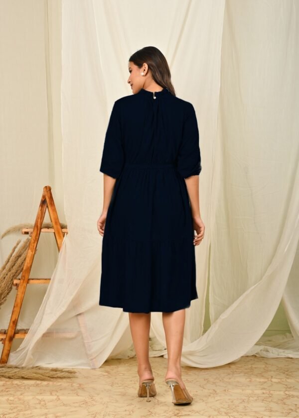 women fit and flare babypink knee length dress