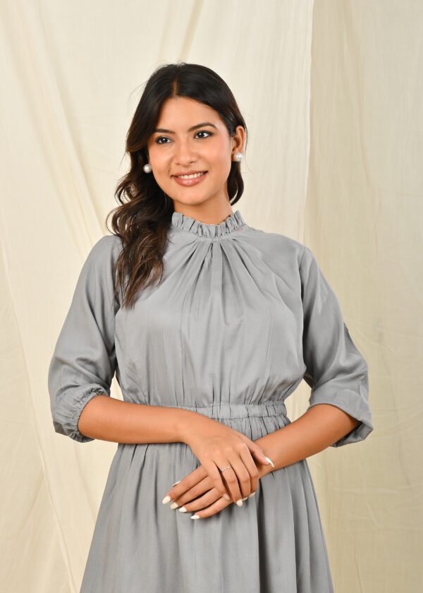 women fit and flare babypink knee length dress