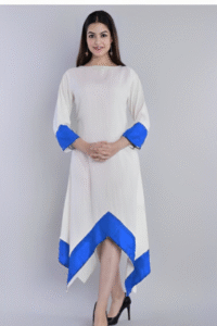 hemangi-white-rayon-asymmetric-hem-kurta-with-blue-contrast