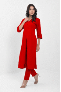 womens-solid-black-viscose-rayon-front-slit-kurta-with-matching-pants-button-detailed-2