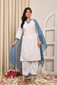 white-rayon-v-neck-kurta-pant-set-with-striped-dupatta